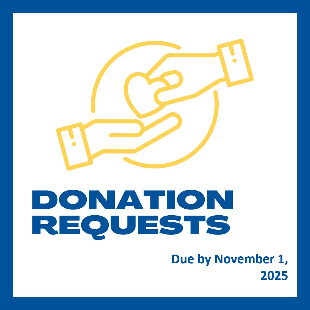 Image Stating that Donation Requests for 2026 are due by November 1, 2025